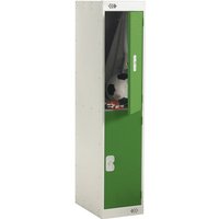 Three-Quarter Height 2 Door Locker - 1382 x 300 x 450mm (H x W x D) - Green