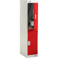 Three-Quarter Height 2 Door Locker - 1382 x 450 x 450mm (H x W x D) - Red