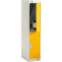 Three-Quarter Height 2 Door Locker - 1382 x 300 x 300mm (H x W x D) - Yellow