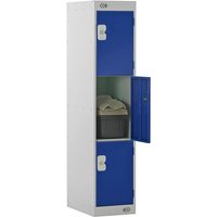 Three-Quarter Height 3 Door Locker - 1382 x 450 x 450mm (H x W x D) - Blue