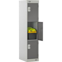 Three-Quarter Height 3 Door Locker - 1382 x 300 x 450mm (H x W x D) - Dark Grey
