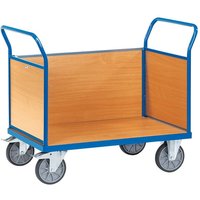 Fetra Beech Veneer 3 Sided Platform Trolley 1000 x 600mm - 600kg