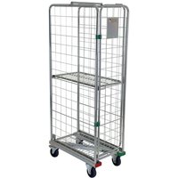 3 Sided Nestable Narrow Aisle Roll Cage