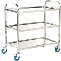 304 grade Stainless Steel Trolley - 3 Shelves 100kg capacity