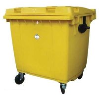 Clinical Waste Lockable Wheelie Bin - 1100 litre - 1470 x 1360 x 1080 - 4 wheels