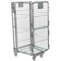 4 Sided Nestable Roll Cage Trolley - 2-piece Stable Door - 1425 x 735 x 850mm
