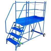 4 Tread Chained Side Access Platform Steps - 1000mm platform height