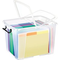Clear Storage Container with Secure Folding Lids - 40L - 320 x 500 x 395mm (H x W x D)