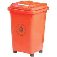 50L Red Wheeled Bin - indoor use - Complies to BS/EN 840 - 30% recycled Polyethylene