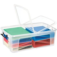 Clear Storage Container with Secure Folding Lids - 50L Capacity - 230 x 700 x 450mm (H x W x D)