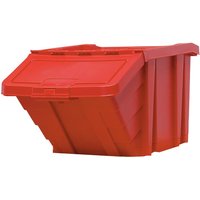 50L Stacking Picking Bin with Hinged Lid - Red - 335 x 430 x 640mm (H x W x D)
