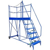 6 Tread Chained Side Access Platform Steps - 1500mm platform height
