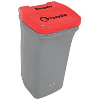 90L Recycling Wheelie Bin with Red Lid - 990 x 530 x 500mm (H x W x D)