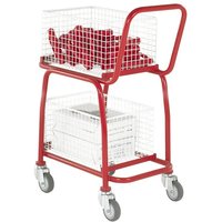 Mailroom Trolley with 2 Removable Baskets (2 Tiers)