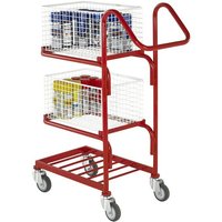 Mailroom Trolley with 2 Removable Baskets (3 Tiers)