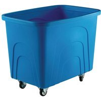 Plastic Container Truck Corner Wheels Light Blue No Lid Polypropylene Base