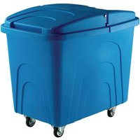 Plastic Container Truck Corner Wheels Light Blue with Lid Polypropylene Base