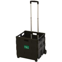 Plastic Folding Box Trolley - Black & Grey - without Lid - 35kg Capacity