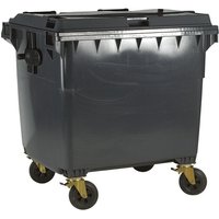 660L Grey Wheelie Bin with Lockable Lid - 1200 x 1350 x 770