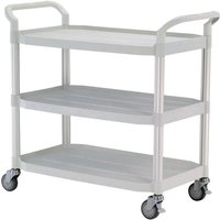 3 Shelf White Plastic & Aluminium Tray Trolley - 1000 x 480 x 1100mm - 250kg