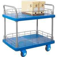300kg Two-Tier Platform Trolley with Wire Surrounds - 730 x 900 x 600mm (H x W x D)