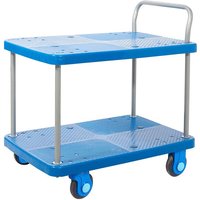 300kg Two-Tier Platform Trolley with Silent Castors - 730 x 900 x 600mm (H x W x D)