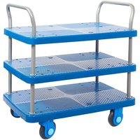 300kg Three-Tier Platform Trolley with Silent Castors - 730 x 900 x 600mm (H x W x D)