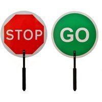 Stop / Go Paddle Signs for traffic management - Class 1 reflective face