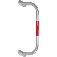 BLACK BULL SafeWall Outdoor Wall-Mounted Protection Guard - 350 x 750mm - Silver with Red Reflective Bands