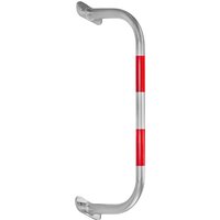 BLACK BULL SafeWall Outdoor Wall-Mounted Protection Guard - 350 x 1000mm - Silver with Red Reflective Bands