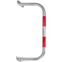 BLACK BULL SafeWall Outdoor Wall-Mounted Protection Guard - 600 x 1000mm - Silver with Red Reflective Bands