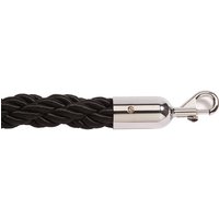 1.8m Black Braided Twisted Barrier Ropes with Slide Snap Connectors