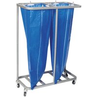 Grey Steel Double Mailroom Sackholder Trolley - 1118 x 788 x 406mm