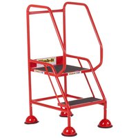 Climb-It 2 Tread Domed Feet Safety Steps - Anti-Slip Rubber Treads - 1085 x 575 x 960mm - Red