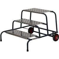 Climb-It 3 Tread Wide Work Steps with Wheels - 600mm Platform - 600 x 800 x 890mm