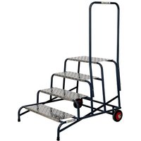 Climb-It 4 Tread Wide Work Steps with Wheels & Handrail - 800mm Platform - 800 x 870 x 1100