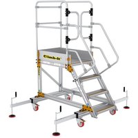 Climb-It 4-Tread XL Platform Aluminium Safety Steps with Stabilisers - 1000mm high platform
