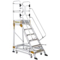 Climb-It 6-Tread Aluminium Safety Steps with Lock - 1500mm High Platform - EN131 Professional Rated