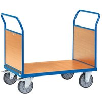 Fetra Beech Veneer Double Ended Platform Trolley 1000 x 700mm - 600kg