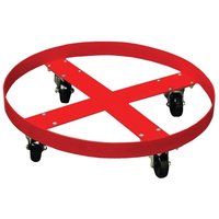 Red Painted Steel Drum Dolly