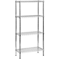 ESD Chrome Wire Shelving with 4 Shelves - 1625 x 1520 x 460mm - Extension Bay