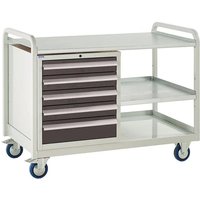 Euroslide Trolley Kit - Steel Top 5 Drawer Cabinet - 4x100mm & 1x150mm