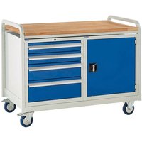 Euroslide Trolley Kit - Beech Top 1x500mm Cupboard & 4 Drawer Cabinet 2x100mm 1x150mm & 1x200mm