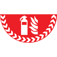 Fire Extinguisher Half Circle Graphic Floor Marker