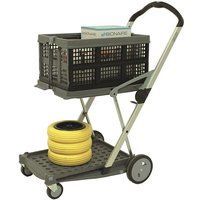 Plastic & Aluminium Folding Clax Trolley with Box - Grey