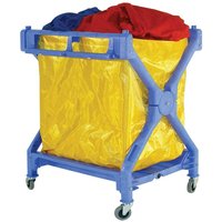 Folding Plastic Framed Laundry Trolley with HD Canvas Bag