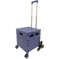 Folding Plastic Box Trolley with Stairclimbing Wheels - 35kg Capacity - 350 x 360 x 420mm (H x W x D)