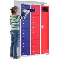 5 door Garment dispensing locker with master door for refilling - 1800 x 381 x 457mm Flat Top
