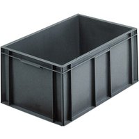 Stacking Euro Container with solid sides & base -Grey - 54 Litre -280 x 600 x 400mm - pack of 5