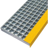 GRP Grating Stair Tread - 1220 x 275 x 38mm - Grey & Yellow